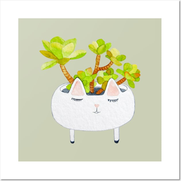 Kawaii succulent Wall Art by ruta13art